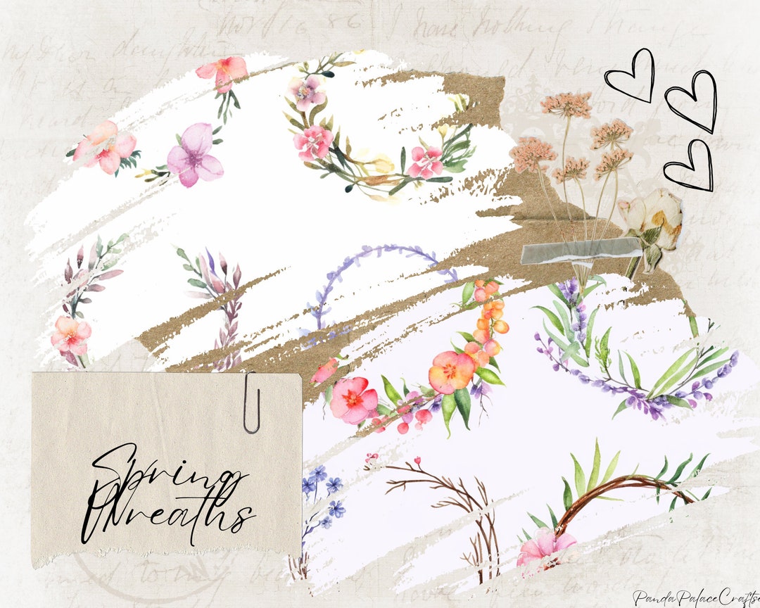 Spring Time Frames 20 Floral Frames Springtime Watercolor - Watercolor Spring Wreaths ...