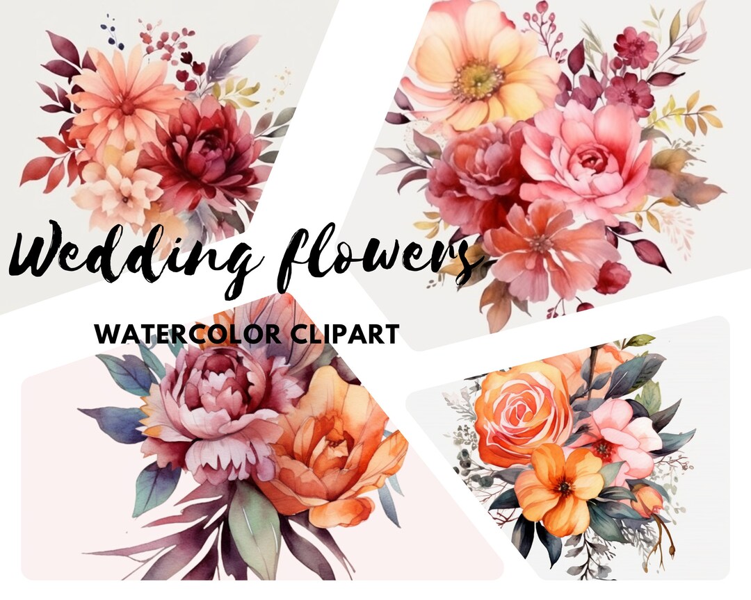 Wild Floral Clipart - Watercolor Wild Flowers - Floral Clipart ...