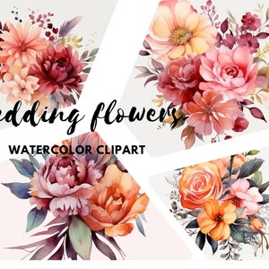 Wild Floral Clipart - Watercolor Wild Flowers - Floral Clipart - Premade Clipart - Wedding Clipart - Spring Clipart - Wild Flowers
