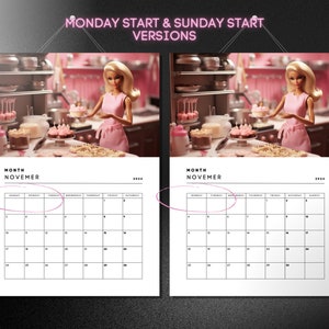 Canva Template Barbi Doll Calendar Planner Monthly Month 2023 &amp; 2024 ...