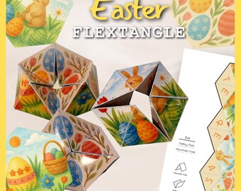 Easter Paper Toy Kaleidocycles Flextangles | Printable Craft for Kids | Fun DIY Activity | PDF Template | Instant Download Game Toy Fun