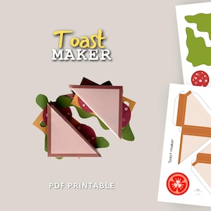 Printable Toast Maker – DIY Play Food for Kids | Cut, Mix & Match Paper Ingredients | Fun Interactive Craft for Pretend Play and Learning
