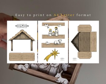 Wuvfojca DIY Paper Nativity Scene 18x12cm 3D Krippe Produktbild-Vorschau 9