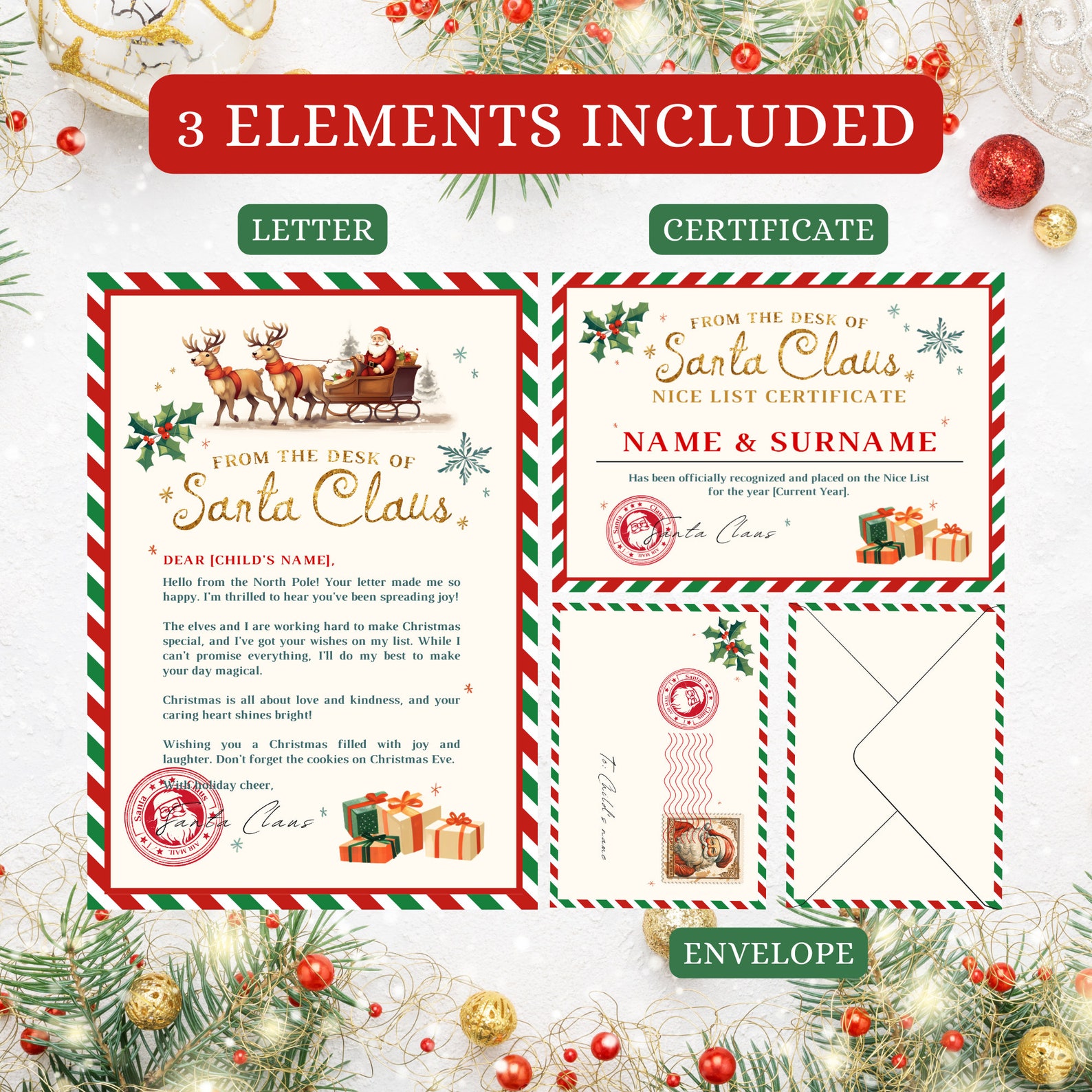 Approved Official Letter From Santa | Nice List Certificate | Christmas ...