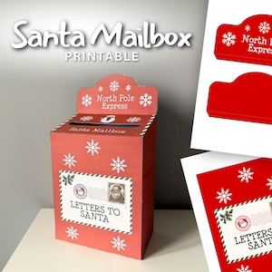 Cassetta postale di Babbo Natale, cassetta delle lettere, North Pole Express, lettere, consegna rossa, decorazioni natalizie, lavoretti di carta natalizi, attività fai da te per bambini, festività