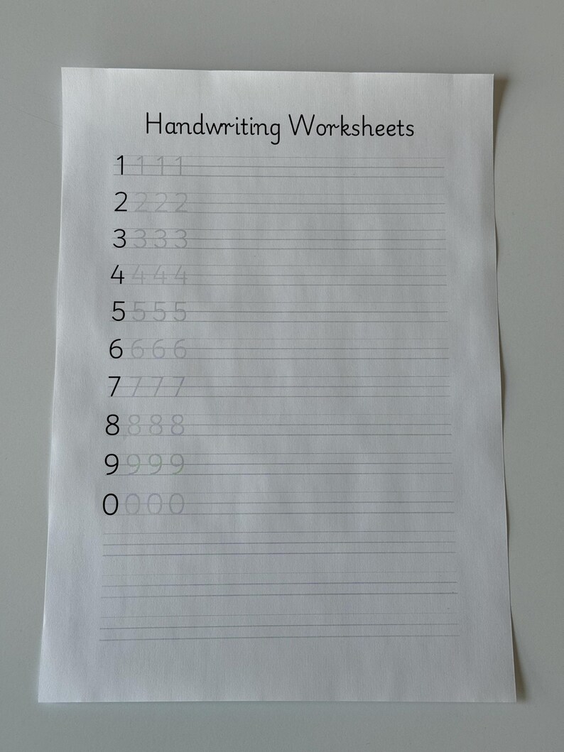 Printable Handwriting Worksheets Letters and Numbers for Middle School ...