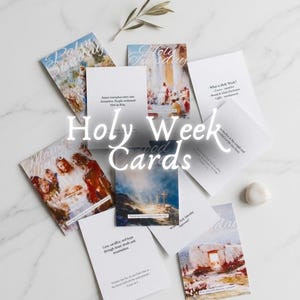 LDS Holy Week Study Cards | Daily Easter Devotionals | Fine Art Print Set: Easter Religious Decor (Digital Download)