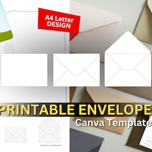 Letter Envelope Canva Template | Addressed | A4 Letter | Printable | PDF + SVG | Cricut | Wedding Christmas Birthday Post Card