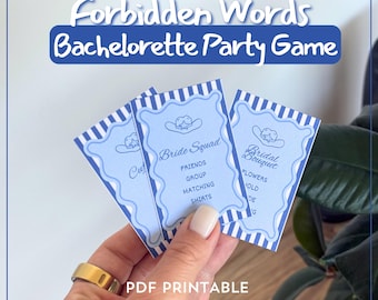 Tarjetas de boda para no sentir vergüenza ajena Palabras prohibidas Último brindis en la costa Juego de despedida de soltera Despedida de soltera imprimible Vaquera costera