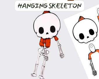 Decoración de Halloween, muñeco de papel colgante, esqueleto, calavera, otoño, decoración para amantes del hogar, manualidades de papel, actividades escolares de otoño para niños, linda temporada espeluznante