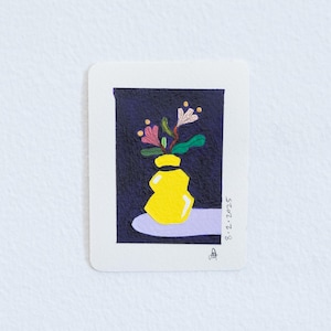 Hand Painted Miniature Flower Art, Mini Original Art, Small Flower Painting, Handmade Colorful flower Art, Tiny Acrylic Painting, Kawaii Art