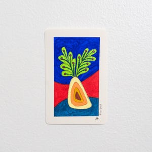 Still Life Painting unframed art floral miniature painting small art original gallery wall plant art colorful home decor botanical art gift