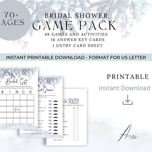 Pacchetto giochi Bridal Shower / Winter Wonderland / Download istantaneo - Stampabile / Pacchetto feste / Giochi di addio al nubilato / Giochi di coppia