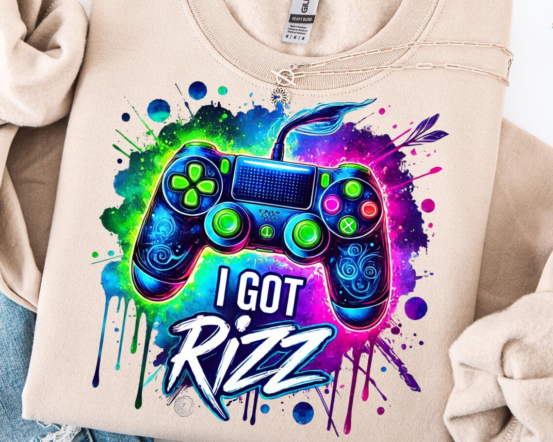 I Got Rizz PNG Digital Download, Trendy Neon Game Controller Png, Gamer ...
