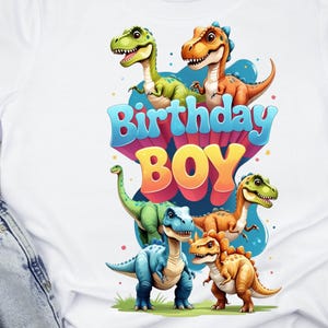 Dinosaur Birthday Boy PNG, T-REX Birthday Png, Birthday Boy Dinosaur Png, Dino Party Png,  Birthday Boy Sublimation Design, DTF