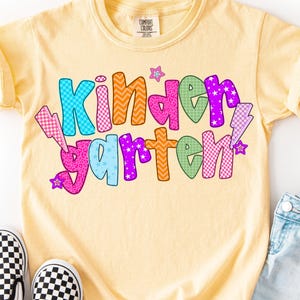 Preppy Kindergarten Back to School Girls PNG, Kindergarten Shirt Design, First Day PNG, Kindie Png, School Girl Sublimation Design