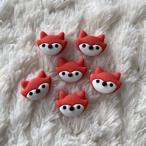 11mm niños bebé lindo Kawaii dibujos animados Fox Flatback Cabochon, accesorios de ropa para la cabeza, niños minimalistas niños artesanía suministro, proyecto de bricolaje