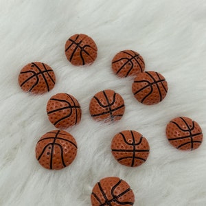 Kinder Baby Resin Kawaii 15mm Basketball Flatpack Cabochon, braun Ball Sport DIY Kleidung Projekte, Scrapbooking, stationär