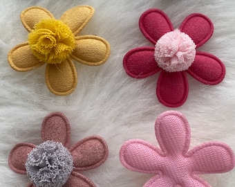 Kinder gepolsterte Blumen Ball Haarschmuck Patch, Baby Kleidung Zubehör, DIY Haarspangen Kopfbedeckungen Zubehör, Diy Projekte