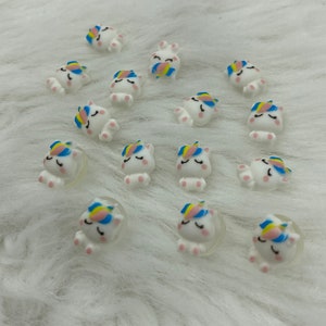 8mm Cute Resin Mini Unicorn Cabochon, Headwear and Clothing Accessories, Nail Art, Accessory DIY Projects Supply, Scrapbooking
