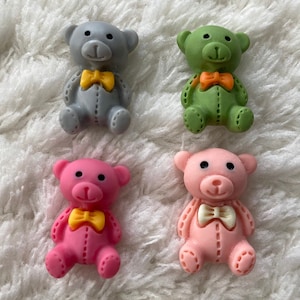 14mm Süßer Harz Teddybär Flatpack Cabochon, Kinder Baby Cartoon Kawaii Kopfbedeckungen Zubehör, DIY Handwerk Zubehör, Scrapbooking Zubehör