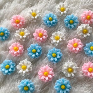 10 mm kinderbaby schattig 3 kleuren minimalistische bloemen plaksteen cabochon, hoofddeksels kinderaccessoires decoratie, knutselbenodigdheden, doe-het-zelfproject