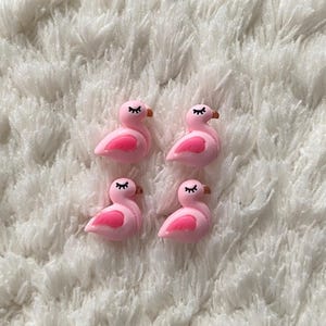 11 mm enfants bébé minimaliste mignon flamant rose animal oiseau cabochon à dos plat bricolage fournitures d'artisanat fête déco cheveux accessoires artisanat outils