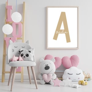 Custom Initial Name Print: Personalized Nursery Decor (Digital Download)