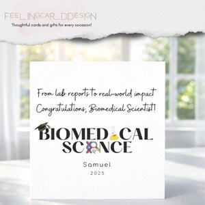 Biomedical Science Graduation Card – Personalized Degree Gift
