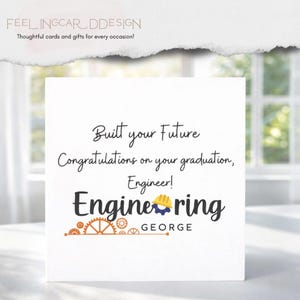 Engineer Graduation Card – Personalised Congrats for Engineering Student – Built Your Future Theme