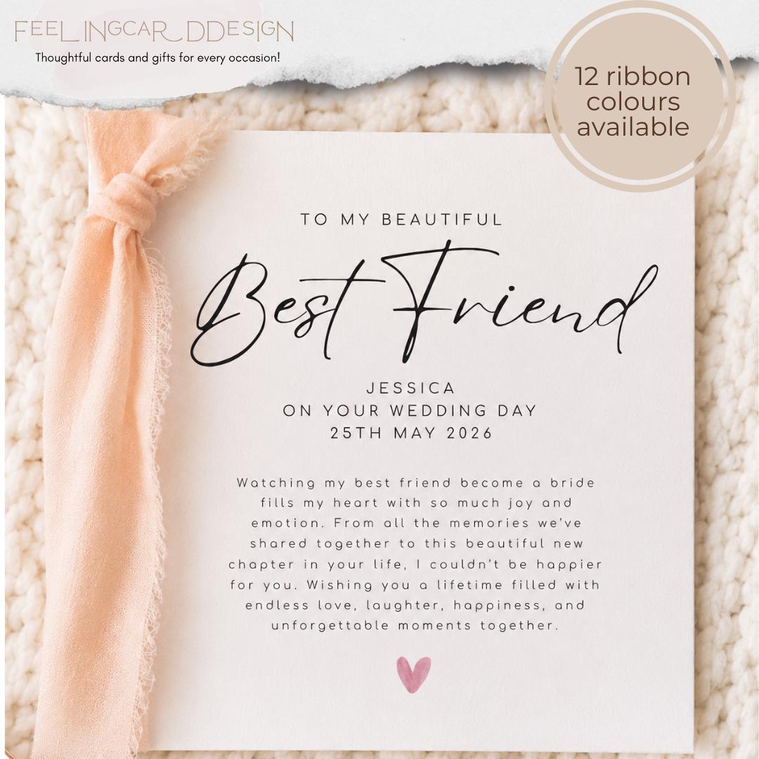 Friend Ribbons Personalised Best Friend Wedding Keepsake | Chiffon Ribbon Gift With ...