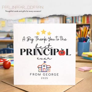 Personalized Principal Thank You Card – School Leader Gift