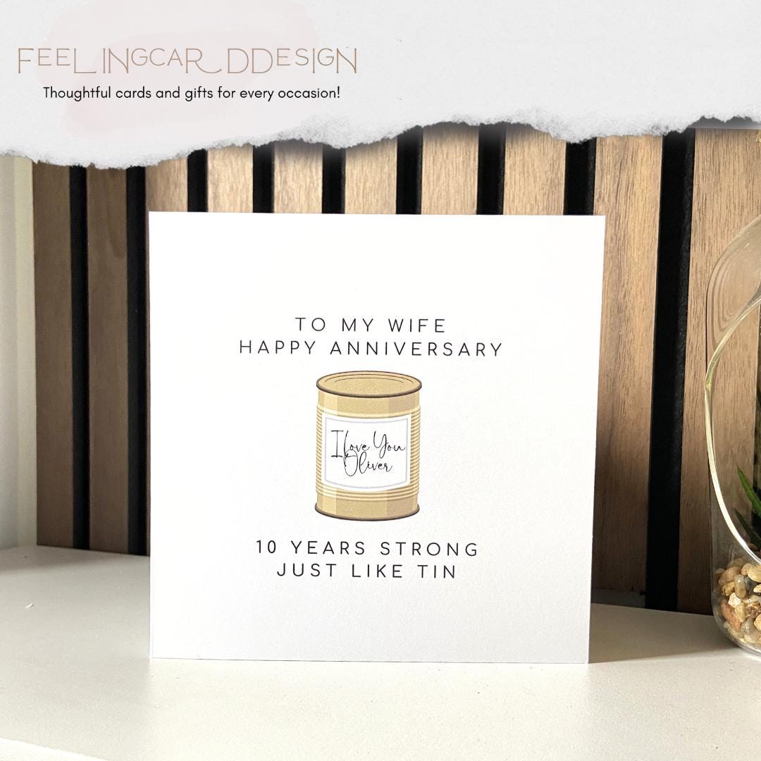 10th Anniversary Card for Wife | 10 Years Strong Just Like Tin | Funny ...
