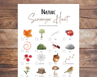Nature Scavenger Hunt| Printable Scavenger Hunt| Scavenger Hunt for Kids| Outdoor Activities for Kids| Nature Walk