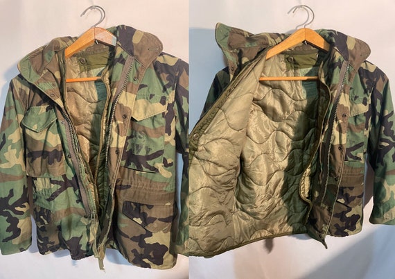 Vintage Camo Army Jacket Size Small X-Short | US … - image 3