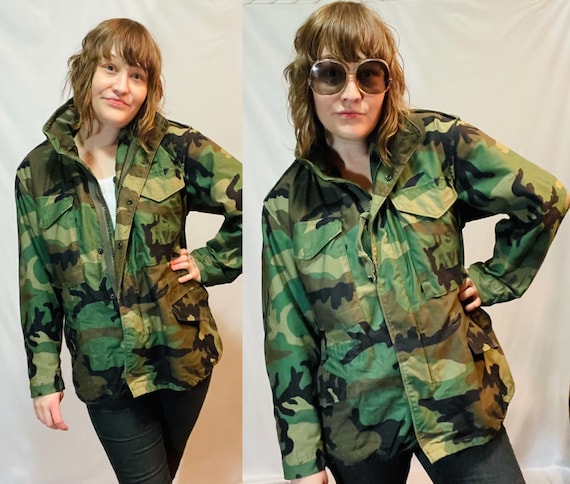 Vintage Camo Army Jacket Size Small X-Short | US … - image 1