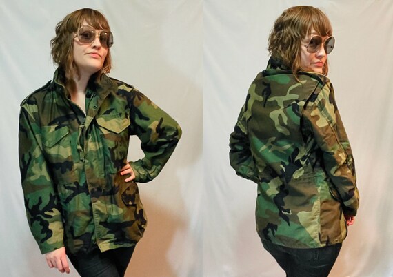 Vintage Camo Army Jacket Size Small X-Short | US … - image 2