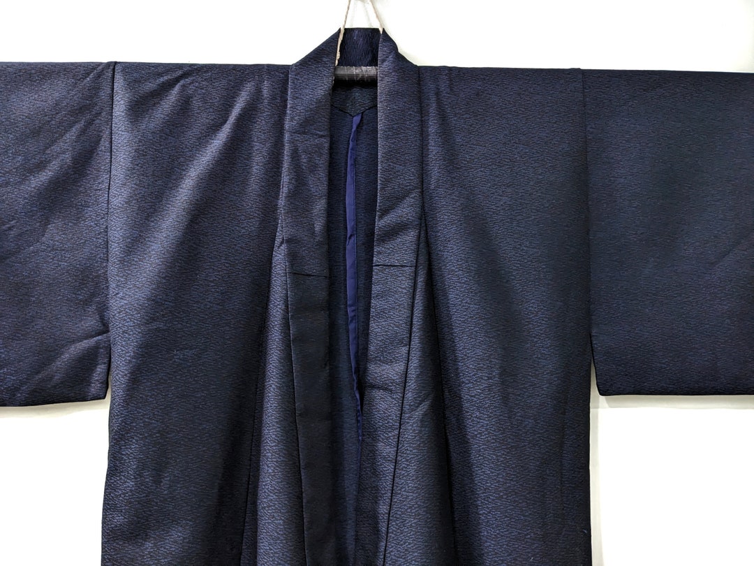 Beautiful Men's Kimono Yukata in Blue Wool Pattern - Etsy UK