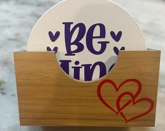 Set di sottobicchieri per San Valentino, sottobicchieri impermeabili con supporto