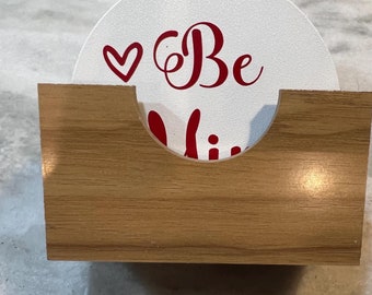 Set di sottobicchieri per San Valentino con supporto, sottobicchieri impermeabili