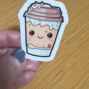 Adorable coffee sticker #3, kawaii vinyl decal stickers for scrapbooking, journals, notebooks, phones, laptops, backpacks, water bottles,
