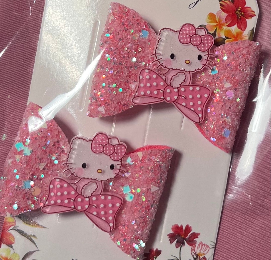 Hello Kitty Hair Clips Etsy