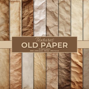 Old Paper Textures, digital paper pack, vintage paper backgrounds, Scrapbook Papers, vintage Junk Journal, antique paper, distressed texture