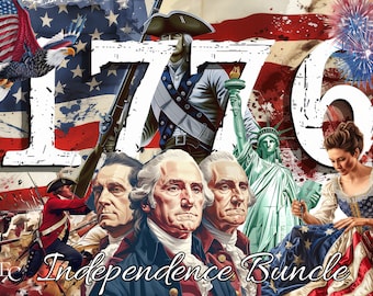 1776 Independence Day 4th of July Patriotic Clipart Bundle