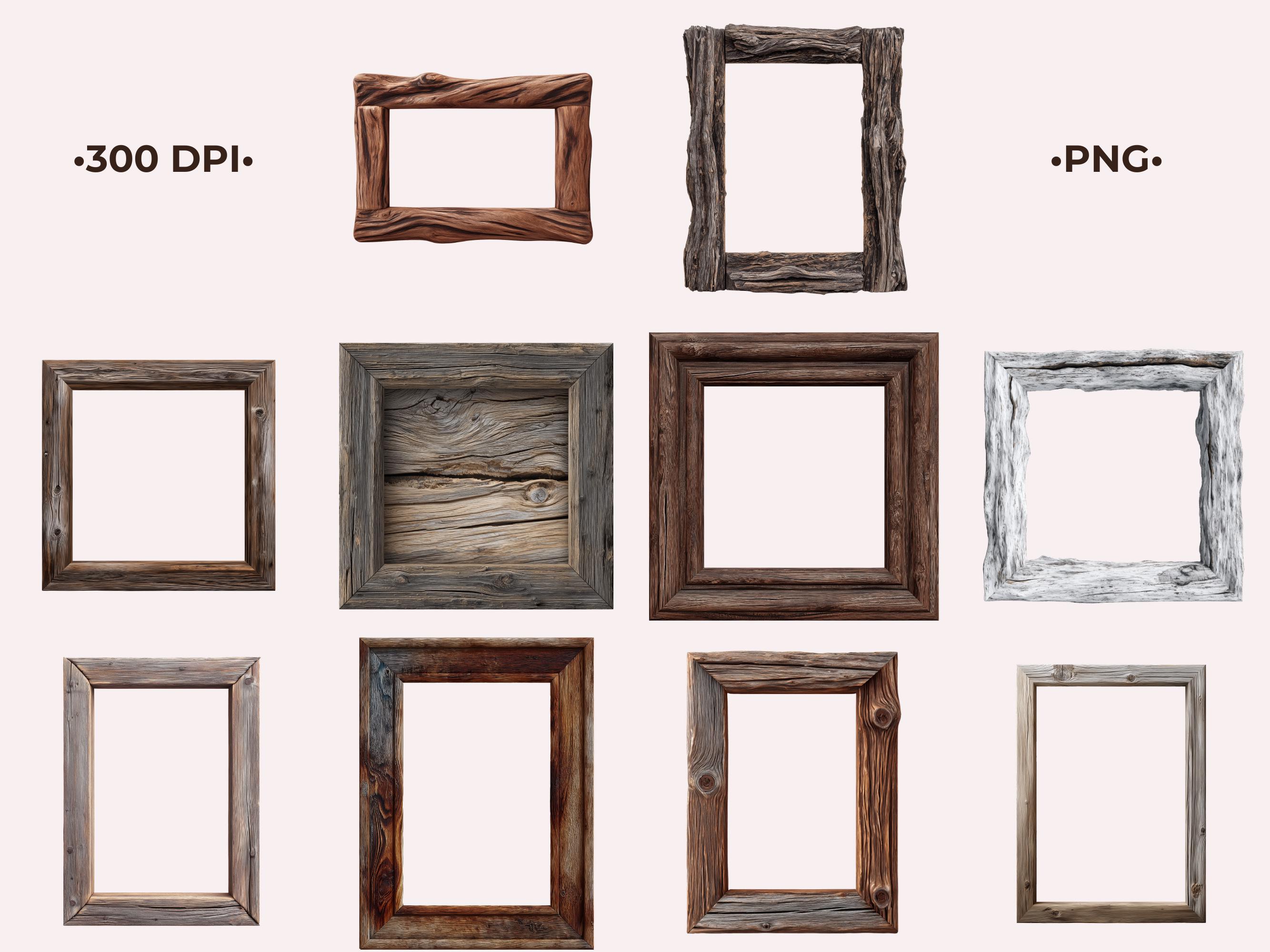 Rustic Wood Frames Clipart, Reclaimed Wood, Wooden Frames Png, Wedding ...