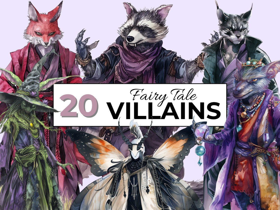 The Baby Fairy Is A Villain Scan Vf 20 PNG Watercolor Fairytale Villains Clipart Bundle, Fairy Tale Animal