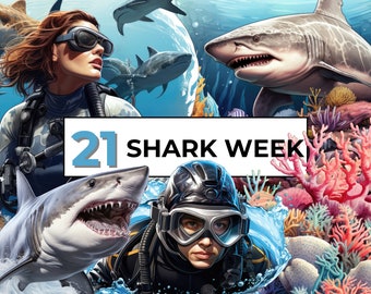 21 PNG Shark Week Clipart Bundle, Ocean Clipart, Under the Sea png, Scuba  Diving Clip art, Coral Reef PNG, Whale Clipart, Shark Sublimation