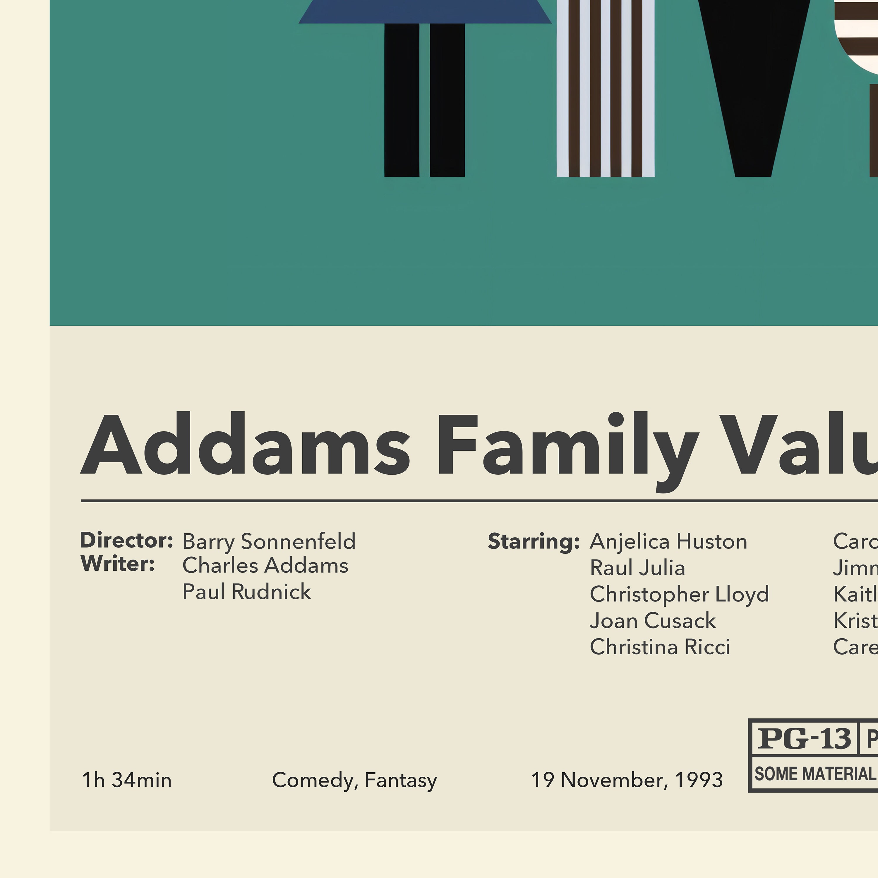 Addams Family Values Poster | Barry Sonnenfeld | Minimalist Movie ...