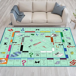 Tapis monopole, tapis de jeu, tapis de jeu de société, tapis de jeu, tapis de cartes de jeux, tapis de jeux de famille, tapis amusant, cadeau pour des jeux, tapis personnalisé, tapis de décoration intérieure