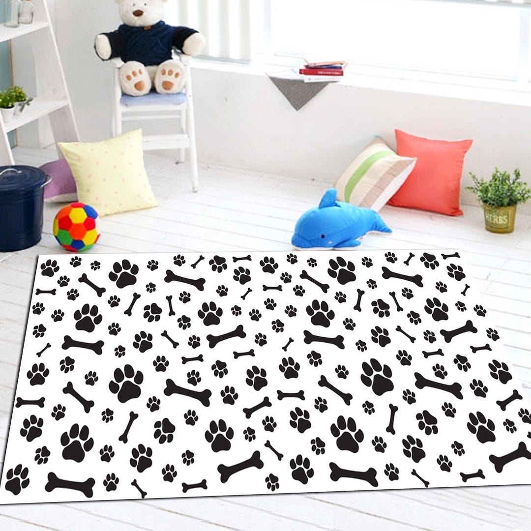 Paw Rug Pattern Paw Rug, Bone Rug, Animal Paw, Bone Paw Rug, Pet Paw, Pet Paw Rug, Kids ...